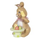 Clayre & Eef Figurine Rabbit 18x16x23 cm Brown Pink Polyresin