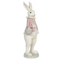 Clayre & Eef Figurine Lapin 17x15x53 cm Blanc Rose Polyrésine