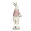 Clayre & Eef Figurine Lapin 17x15x53 cm Blanc Rose Polyrésine