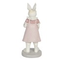 Clayre & Eef Figurine Lapin 9x8x20 cm Blanc Rose Polyrésine