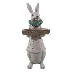 Clayre & Eef Figurine Lapin 15x13x37 cm Blanc Polyrésine