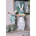 Clayre & Eef Figurine Rabbit 15x13x37 cm White Polyresin