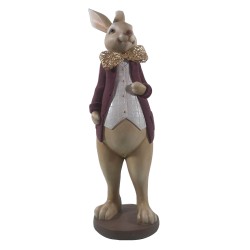 Clayre & Eef Figur Kaninchen 18x17x54 cm Braun Polyresin