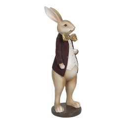 Clayre & Eef Figurine Rabbit 18x17x54 cm Brown Polyresin