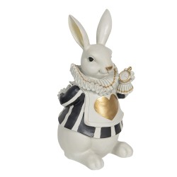 Clayre & Eef Figurine Rabbit 17x14x33 cm White Polyresin