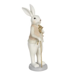 Clayre & Eef Figurine Lapin 12x9x31 cm Blanc Polyrésine