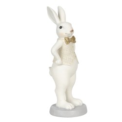 Clayre & Eef Figurine Rabbit 9x8x20 cm White Polyresin