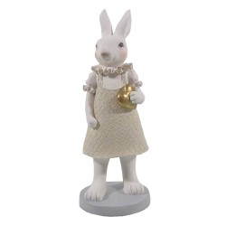 Clayre & Eef Figurine Lapin 9x8x20 cm Blanc Polyrésine