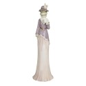 Clayre & Eef Figurine Grenouille 7x7x32 cm Beige Violet Polyrésine