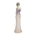 Clayre & Eef Statuetta Rana 7x7x32 cm Beige Viola Poliresina