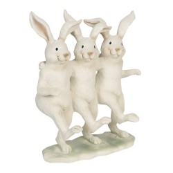 Clayre & Eef Figurine Lapin 16x9x19 cm Blanc Polyrésine Rectangle