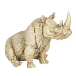 Clayre & Eef Figur Nashorn 32x17x20 cm Beige Polyresin Nashorn