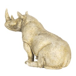 Clayre & Eef Figur Nashorn 32x17x20 cm Beige Polyresin Nashorn