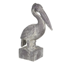 Clayre & Eef Statuetta Pellicano  23x13x37 cm Grigio Poliresina