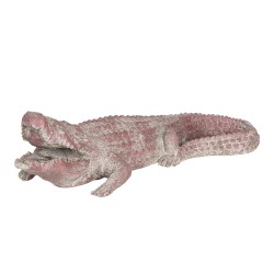 Clayre & Eef Figurine Crocodile 46x21x12 cm Rouge Polyrésine Crocodile