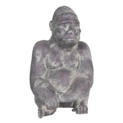 Clayre & Eef Figurine Monkey 37 cm Grey White Polyresin