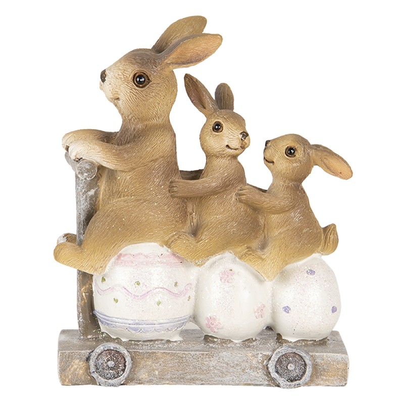 Clayre & Eef Figurine Lapin 12 cm Marron Polyrésine