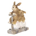 Clayre & Eef Figurine Lapin 12 cm Marron Polyrésine