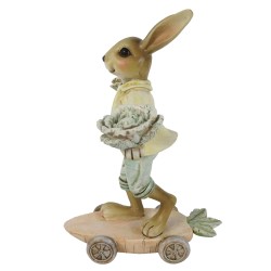 Clayre & Eef Figurine Lapin 16 cm Marron Bleu Polyrésine