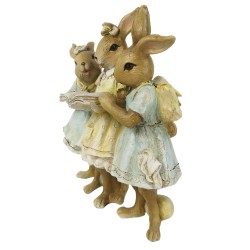 Clayre & Eef Figurine Lapin 15 cm Marron Jaune Polyrésine