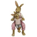 Clayre & Eef Figur Kaninchen 15 cm Rosa Polyresin