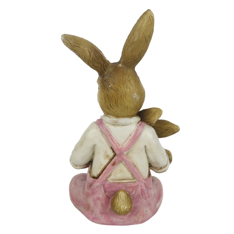 Clayre & Eef Figurine Lapin 15 cm Rose Polyrésine