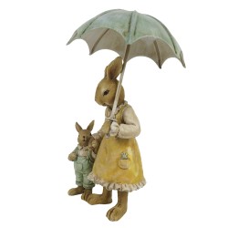 Clayre & Eef Figurine Rabbit 13 cm Brown Yellow Polyresin