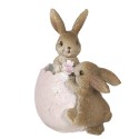 Clayre & Eef Figurine Rabbit 10 cm Brown Pink Polyresin