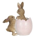 Clayre & Eef Figurine Rabbit 10 cm Brown Pink Polyresin