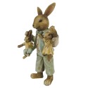 Clayre & Eef Figurine Lapin 19 cm Vert Marron Polyrésine