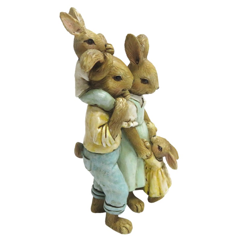 Clayre & Eef Figurine Rabbit 15 cm Green Brown Polyresin