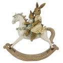 Clayre & Eef Figurine Lapin 20 cm Beige Blanc Polyrésine