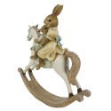 Clayre & Eef Figurine Lapin 20 cm Beige Blanc Polyrésine