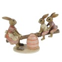 Clayre & Eef Figurine Rabbit 13 cm Pink Polyresin