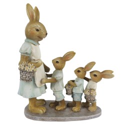 Clayre & Eef Figurine Lapin 19 cm Marron Vert Polyrésine