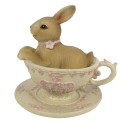 Clayre & Eef Figurine Lapin 8 cm Marron Polyrésine