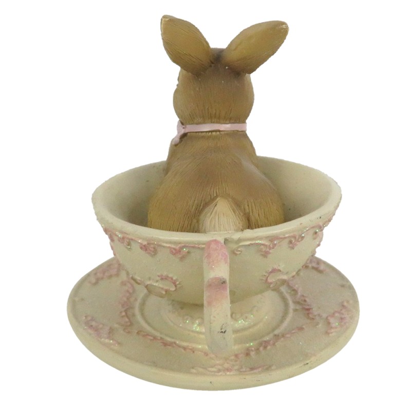 Clayre & Eef Figurine Lapin 8 cm Marron Polyrésine