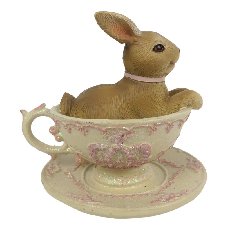 Clayre & Eef Figurine Lapin 8 cm Marron Polyrésine