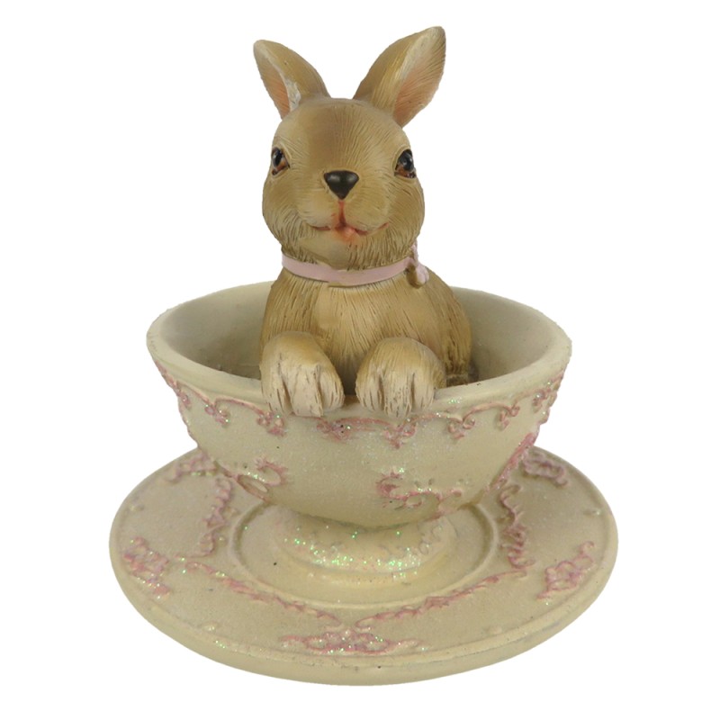 Clayre & Eef Figurine Lapin 8 cm Marron Polyrésine