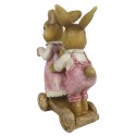 Clayre & Eef Statuetta Coniglio 8x4x11 cm Rosa Poliresina