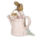 Clayre & Eef Figurine Lapin 10x6x11 cm Rose Polyrésine