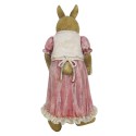 Clayre & Eef Figurine Lapin 9x8x17 cm Marron Rose Polyrésine