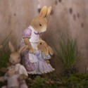 Clayre & Eef Figurine Rabbit 9x8x17 cm Brown Pink Polyresin