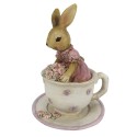 Clayre & Eef Figurine Lapin 8x8x11 cm Marron Beige Polyrésine