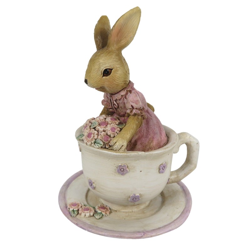 Clayre & Eef Figurine Rabbit 8x8x11 cm Brown Beige Polyresin