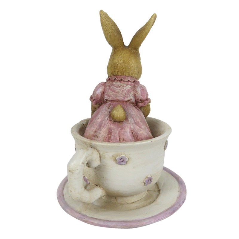 Clayre & Eef Figurine Lapin 8x8x11 cm Marron Beige Polyrésine