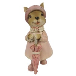 Clayre & Eef Figur Kaninchen 8x6x14 cm Braun Rosa Polyresin