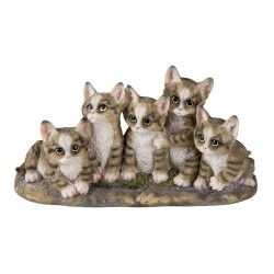 Clayre & Eef Statuetta Gatto  32x13x16 cm Grigio Poliresina