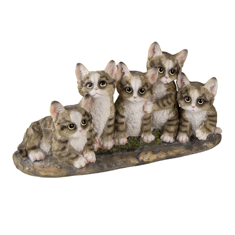 Clayre & Eef Figurine Cat 32x13x16 cm Grey Polyresin