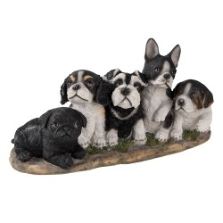 Clayre & Eef Figurine Dog 33x12x17 cm Black White Polyresin